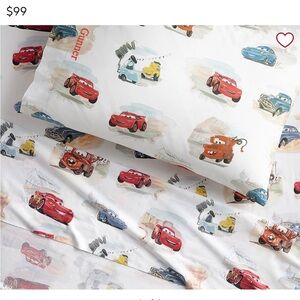 Pottery Barn Kids Disney and Pixar Cars Organic Twin Sheet Set & Pillowcase